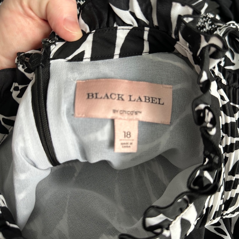 Chico's Black Label Floral Crinkle High-Neck Dress - Picture 5 of 9